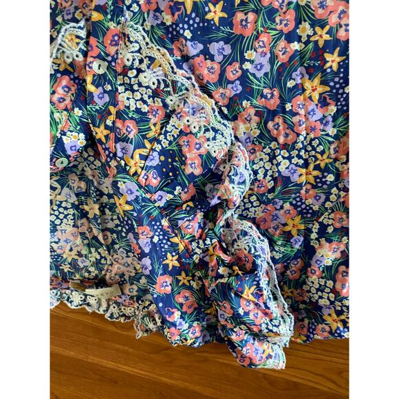 Anthropologie Caballero Floral Ruffle Lace Long Sleeve Button Down, XL NWT - Picture 4 of 8